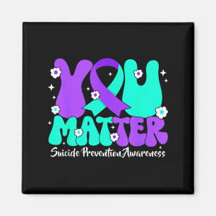 Selbstmordpräventionsbewusstsein Türkis Lila Band Magnet