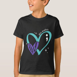 Selbstmordpräventionsbewusstsein Türkis & Lila T-Shirt