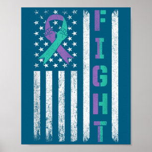 Selbstmordpräventionsbewusstsein Türkis Lila USA-F Poster
