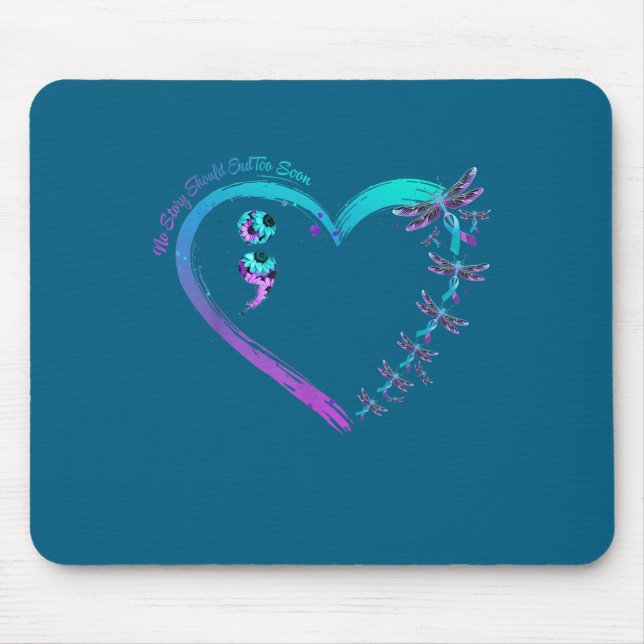Selbstmordpräventionswoche Libellen-Herzband Sem Mousepad (Vorne)