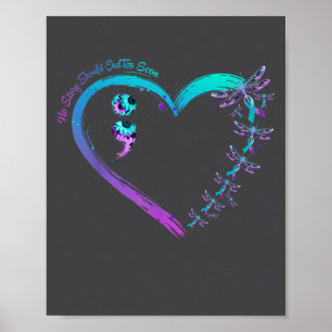 Selbstmordpräventionswoche Libellen-Herzband Semik Poster