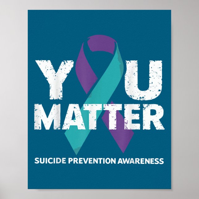 Selbstmordverhütungsshirt Selbstmordbewusstsein  Poster (Vorne)