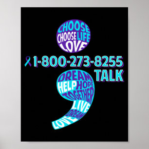 Selbstmordverhütungsshirt Semikolon Psychische Ges Poster