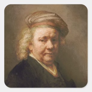 Selbstportrait, 1669 quadratischer aufkleber