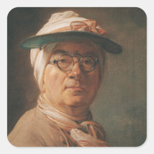 Selbstportrait, 1775 quadratischer aufkleber