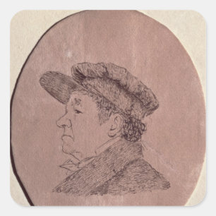 Selbstportrait, 1824 quadratischer aufkleber