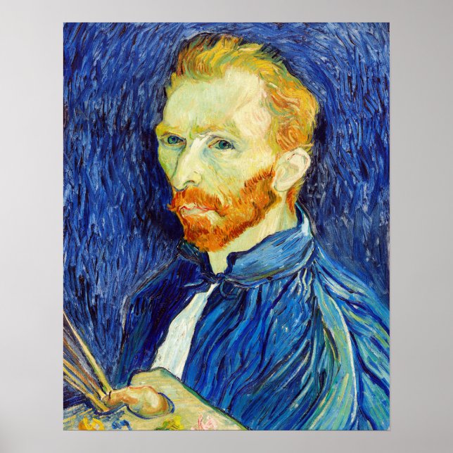 Selbstportrait (1889) von Vincent Van Gogh Poster (Vorne)