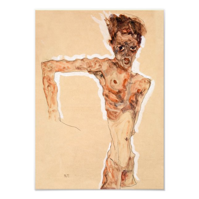 Selbstportrait (1911) | Egon Schiele | Fotodruck (Vorne)