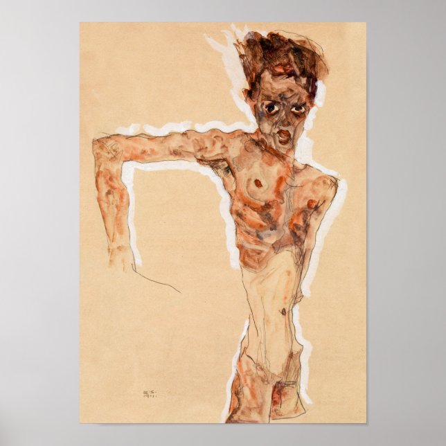 Selbstportrait (1911) | Egon Schiele | Poster (Vorne)