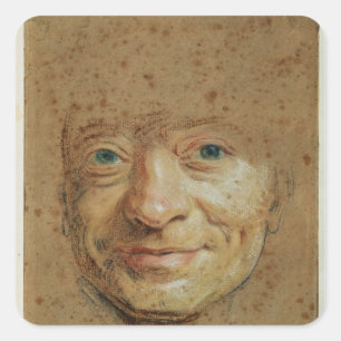 Selbstportrait 2 quadratischer aufkleber
