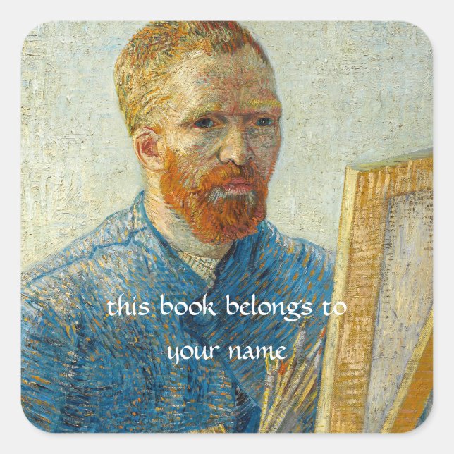 Selbstportrait als Maler von Vincent Van Gogh Quadratischer Aufkleber (Vorderseite)
