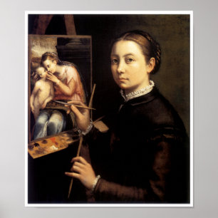 Selbstportrait am Easel Poster