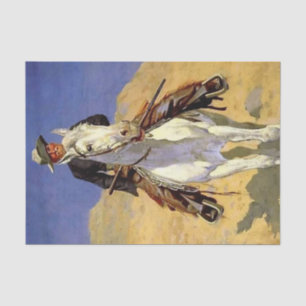 "Selbstportrait auf einem Pferd" von Frederic Remi Seidenpapier