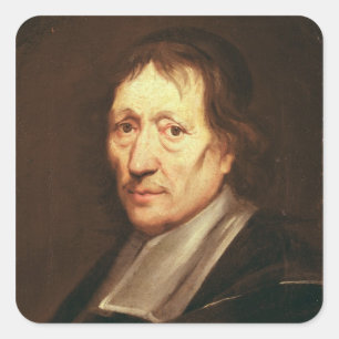 Selbstportrait, c.1672 quadratischer aufkleber