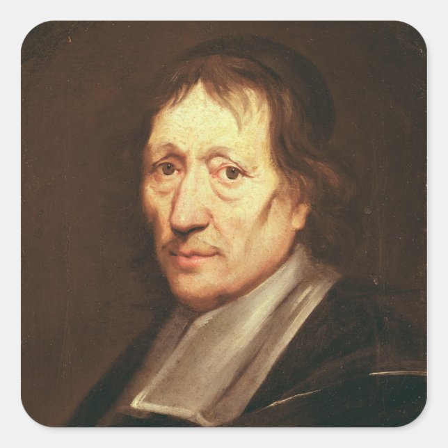 Selbstportrait, c.1672 quadratischer aufkleber (Vorderseite)