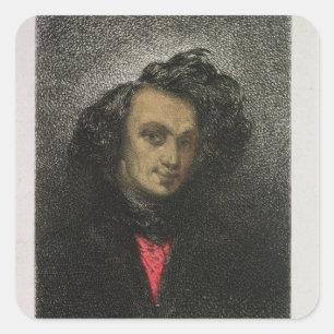 Selbstportrait, für "Hernani" gekleidet Quadratischer Aufkleber