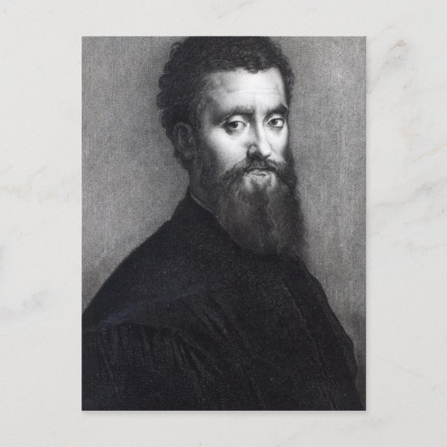 Selbstportrait, graviert von Jean-Louis Potrelle Postkarte (Vorderseite)