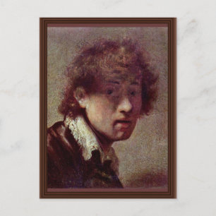 Selbstportrait im frühen Alter. Von Rembrandt Van Postkarte