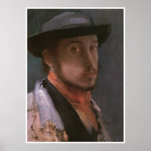 Selbstportrait in einem Soft Hat, Edgar Degas 1857 Poster