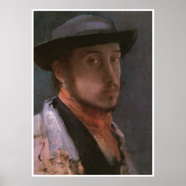 Selbstportrait in einem Soft Hat, Edgar Degas 1857 Poster (Vorne)