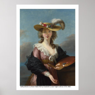 Selbstportrait in einem Strohhut 1782 Poster