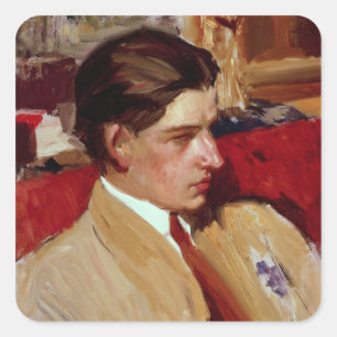 Selbstportrait in Profil Quadratischer Aufkleber