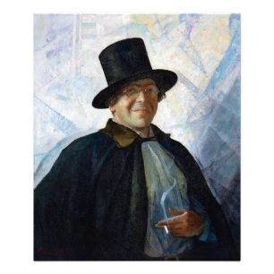Selbstportrait in Top Hat und Cape von N. C. Wyeth Fotodruck