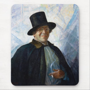 Selbstportrait in Top Hat und Cape von N. C. Wyeth Mousepad