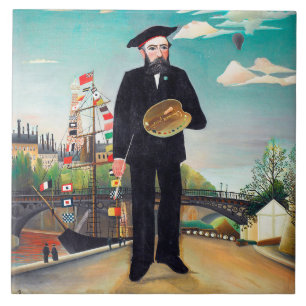 Selbstportrait, Landschaft, Rousseau Fliese