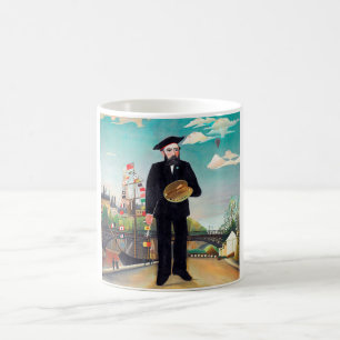 Selbstportrait, Landschaft, Rousseau Kaffeetasse