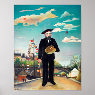 Selbstportrait, Landschaft, Rousseau Poster