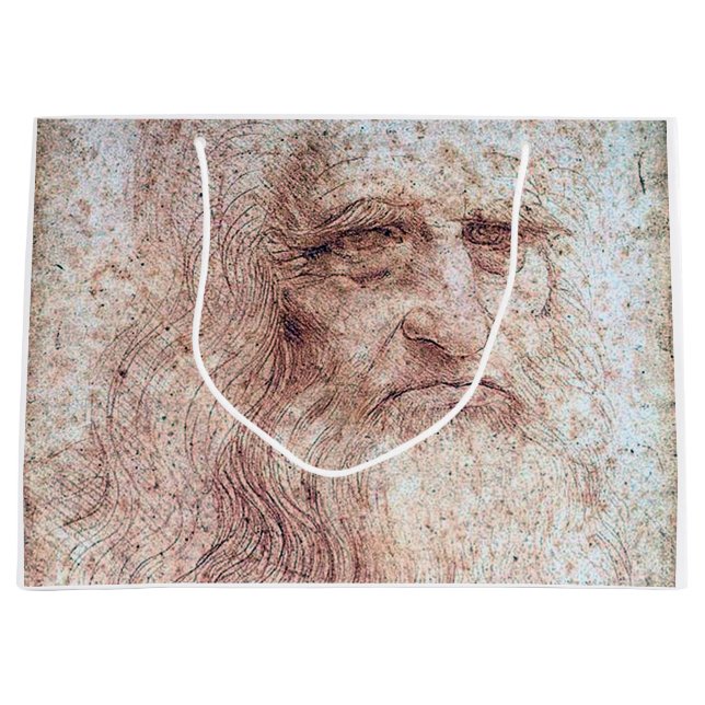 Selbstportrait, Leonardo da Vinci Große Geschenktüte (Vorderseite)