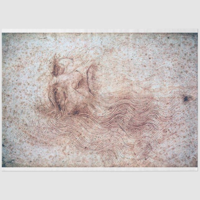 Selbstportrait, Leonardo da Vinci Seidenpapier (Vorderseite)