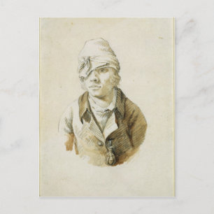 Selbstportrait mit Cap and Eye Patch Postkarte