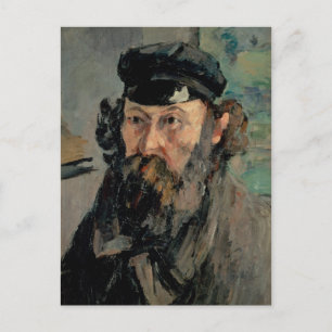 Selbstportrait mit Casquette, Paul Cézanne Postkarte