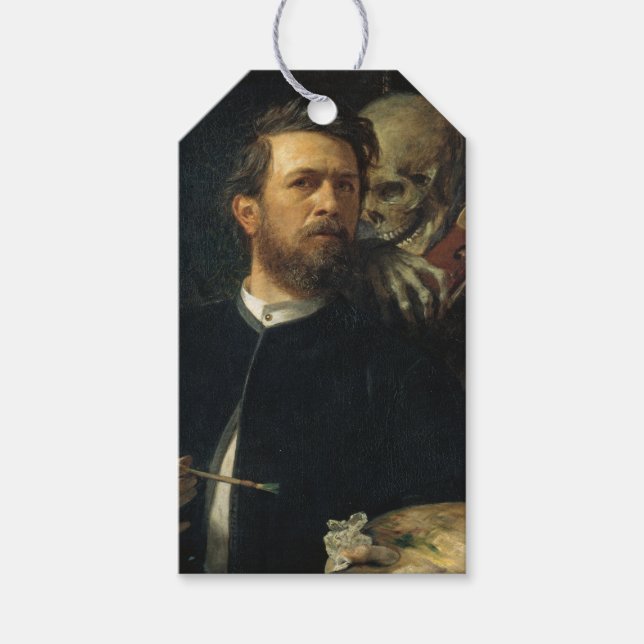 Selbstportrait mit dem Tod als Geiger (von Böcklin Geschenkanhänger (Vorderseite)
