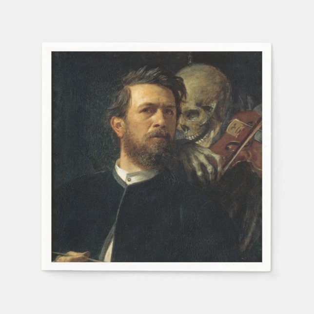 Selbstportrait mit dem Tod als Geiger (von Böcklin Serviette (Vorderseite)
