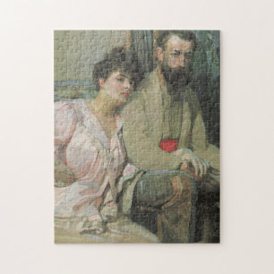 Selbstportrait mit Ehefrau (von Frantisek Kupka) Puzzle