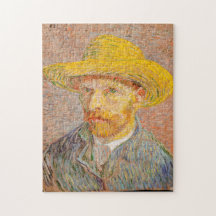 Selbstportrait mit einem Strohhut Van Gogh-Puzzle