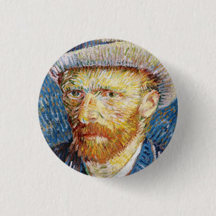 Selbstportrait mit Felt Hat Vincent van Gogh art Button