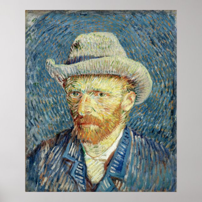 Selbstportrait mit Felt Hat Vincent van Gogh Poster (Vorne)