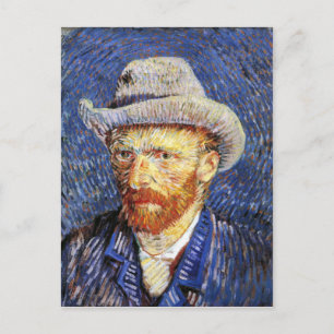 Selbstportrait mit grauem Filzhut, Vincent Van Gog Postkarte