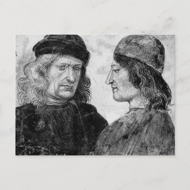 Selbstportrait mit Niccolo Franceschi Postkarte (Vorderseite)