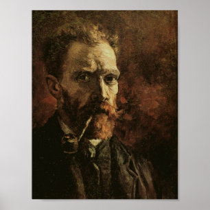 Selbstportrait mit Pipe, Van Gogh Fine Art Poster