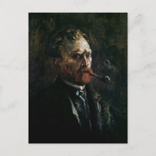Selbstportrait mit Pipe, Van Gogh Fine Art Postkarte