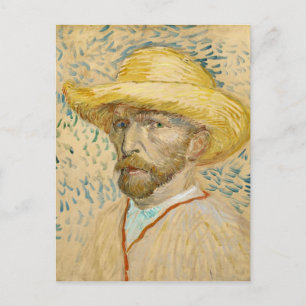 Selbstportrait mit Straw Hat Van Gogh Fine Art Postkarte