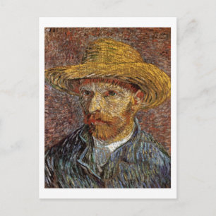 Selbstportrait mit Straw Hat Van Gogh Fine Art Postkarte