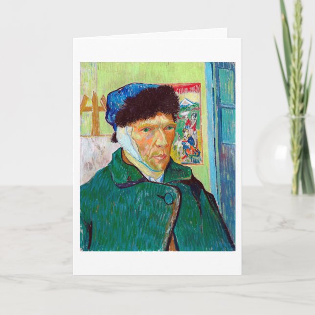Selbstportrait mit verbanntem Ohr, Van Gogh Karte (Vorderseite)