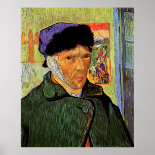 Selbstportrait mit verbanntem Ohr von van Gogh Poster