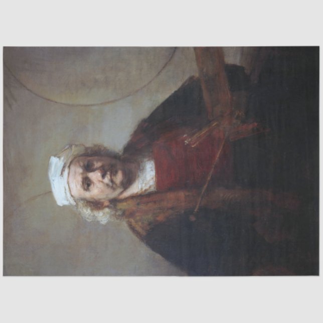 Selbstportrait mit zwei Kreisen, Rembrandt Seidenpapier (Vorderseite)